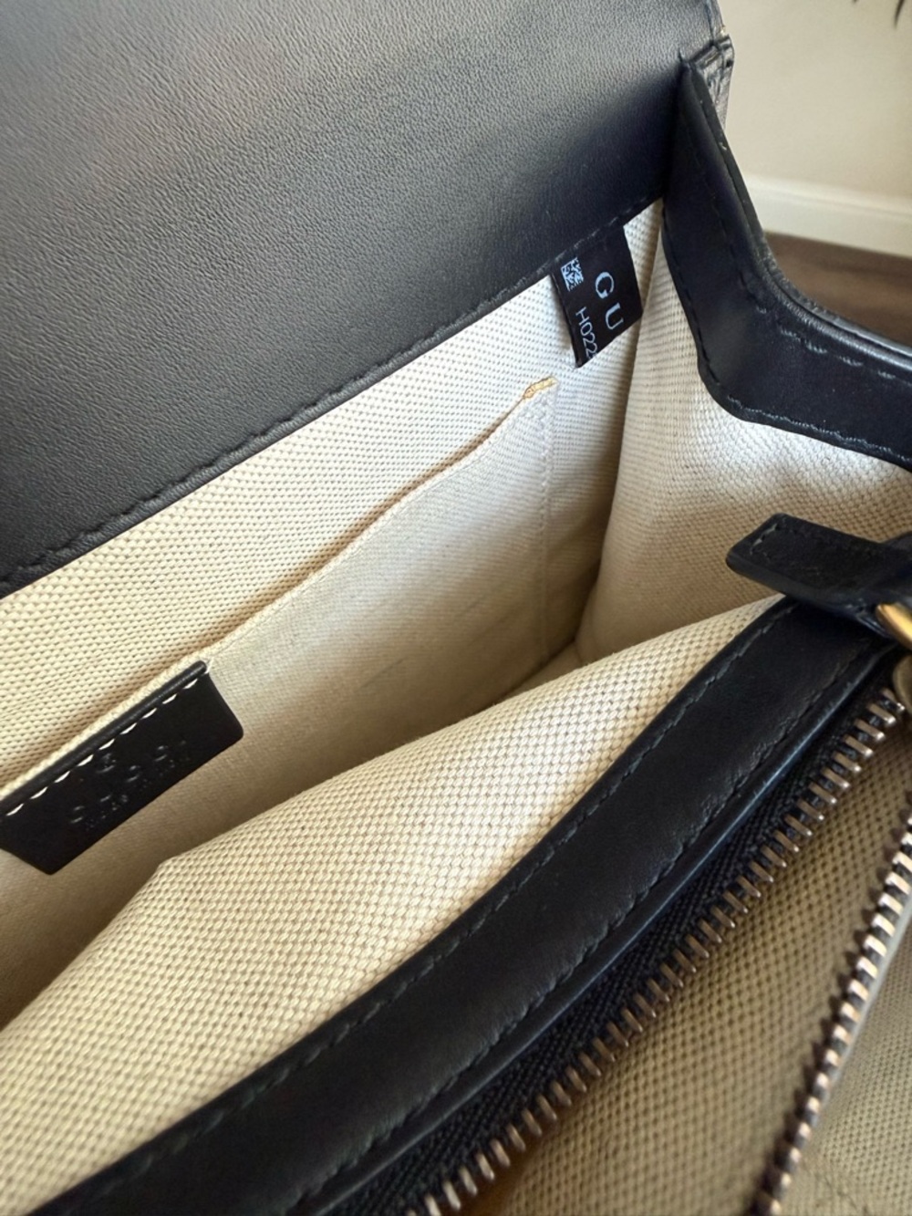 Authentic Gucci Dionysus Medium Bamboo Top Handle Bag Black Leather Crossbody - Picture 11 of 17